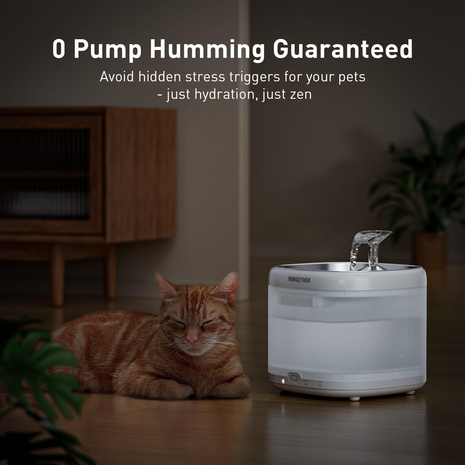 Fontana per gatti con pompa wireless, fontana ultra silenziosa per animali domestici con vassoio in acciaio inossidabile, fontana d'acqua da 2 litri per gatti con sensore di movimento a 360°