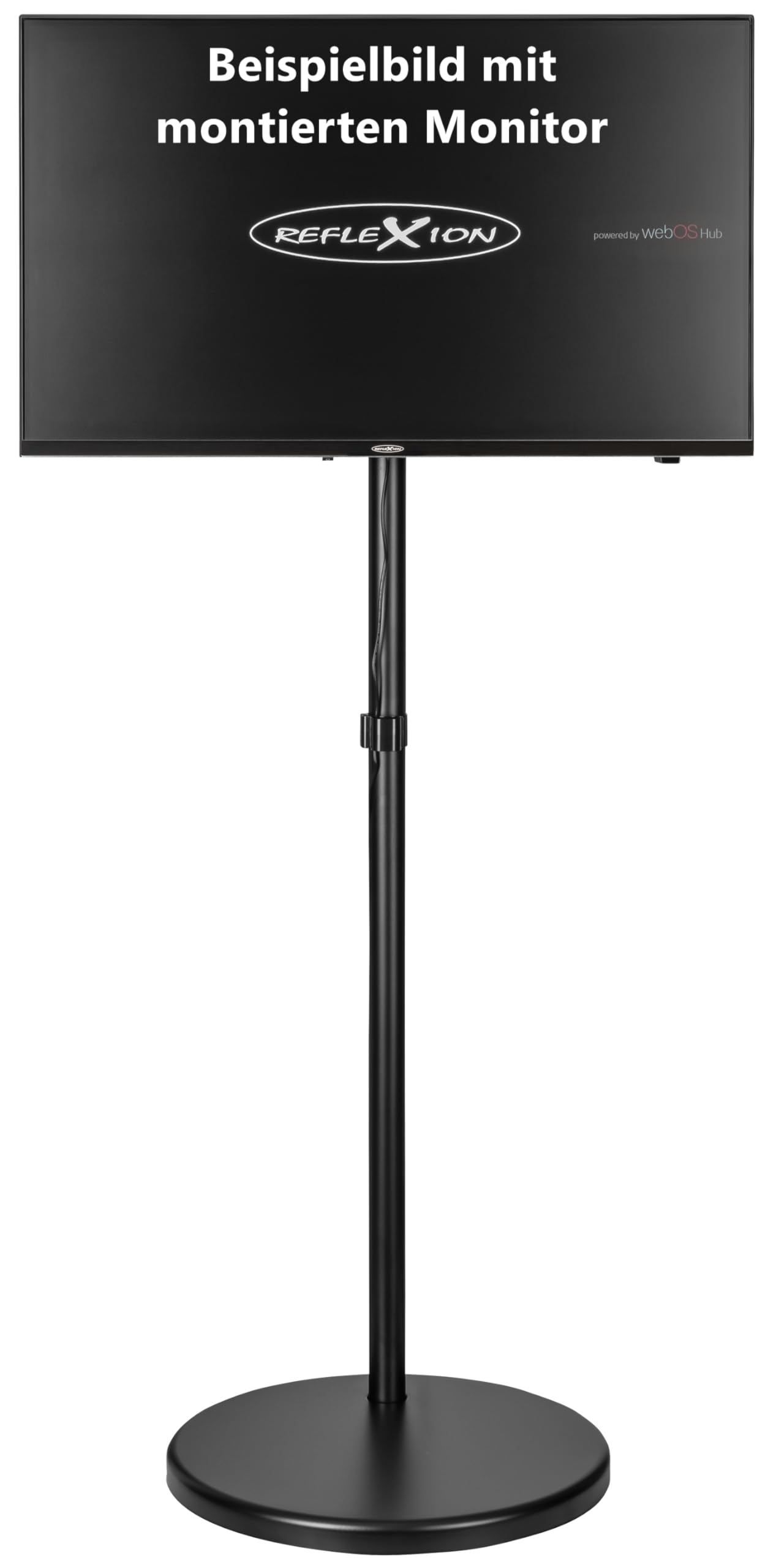 Reflexion BV05 - Soporte de TV para televisores móviles, Altura Ajustable con Muelle de Gas, Giratorio e inclinable ±90°, VESA 75/100, para 16 – 32 Pulgadas, con Ruedas en la Base, Capacidad de Carga
