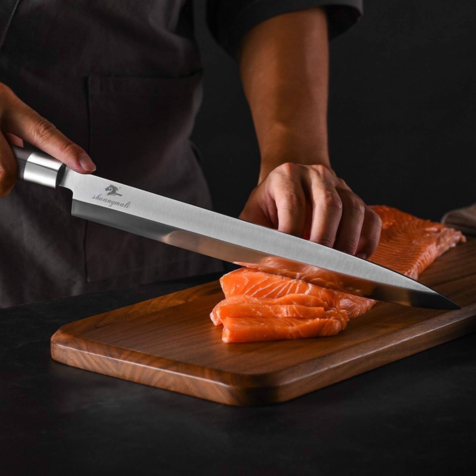 Japanisches Sushi-Messer 1.4116 Stahlküche Chefmesser Lachs Fischfilet Kleaver Sashimi Messer Chefs Messer (Color : 10 inch)