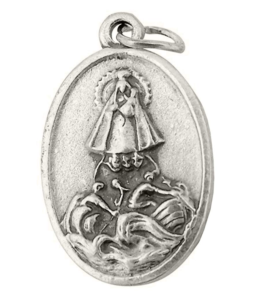 Catholic Patron Saint Medals Silver Toned Base, 1 Inch, Set of 2, Silver — view 5