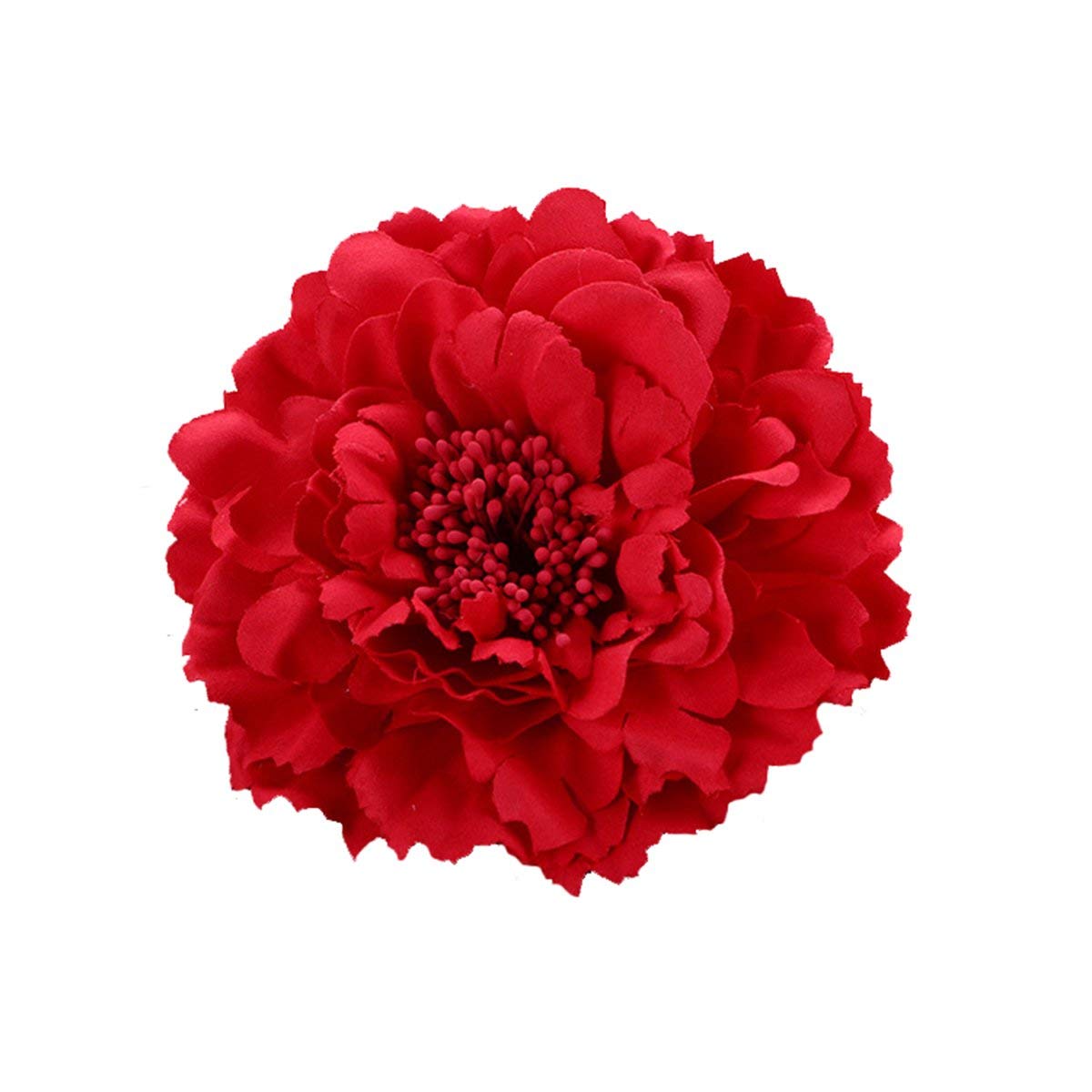 Butterme Mujeres Chicas Peony Flower Hair Clip Horquilla Adorno para El Pelo para La Fiesta de Bodas En La Playa(Rojo)