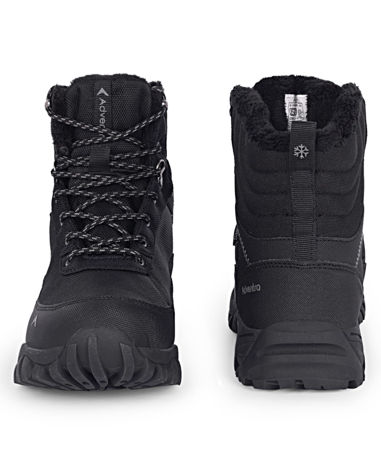ADVENTRA Men's Edge ET 1101 Waterproof Hiking Boots, Mid-Top, Round Toe, Black, Mountain Trekking with Grip Sole (Uk 8, UK Footwear Size System, Adult, Men, Numeric, Medium, 8) 4