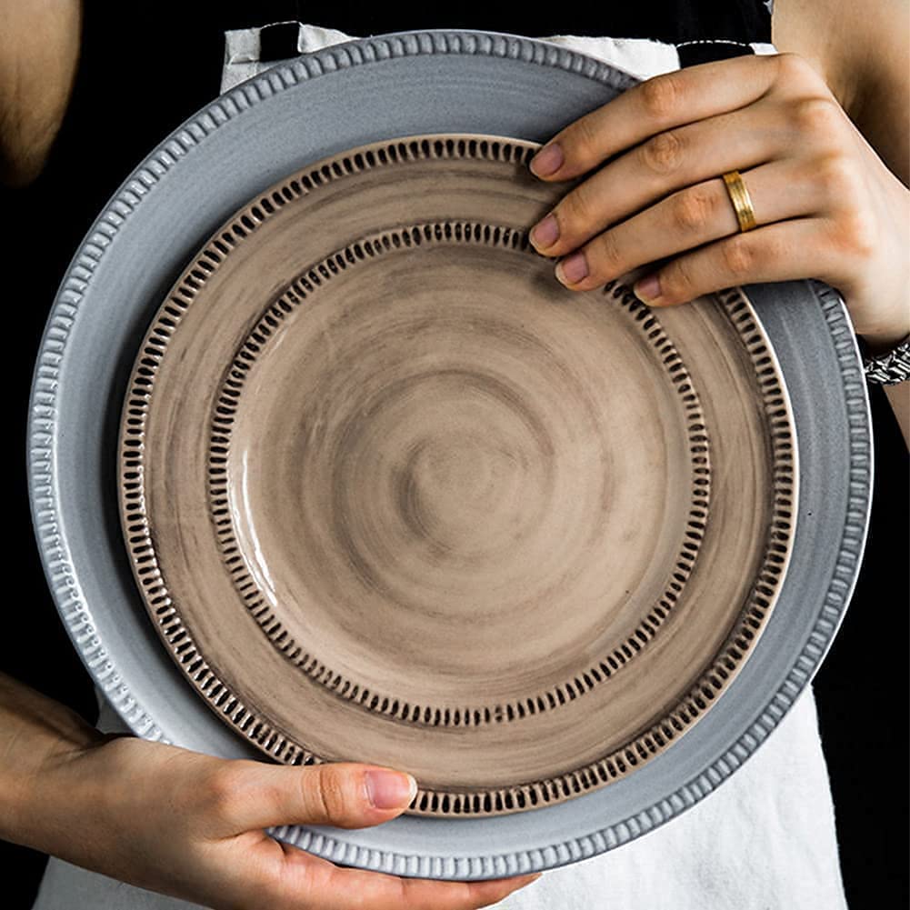 Zestaw zastawy stołowej, luksusowy rodzinny serwis obiadowy, retro amerykańska porcelanowa zastawa stołowa z talerzami, miseczkami i naczyniami, ceramiczny zestaw obiadowy do domowej kuchni i jadalni