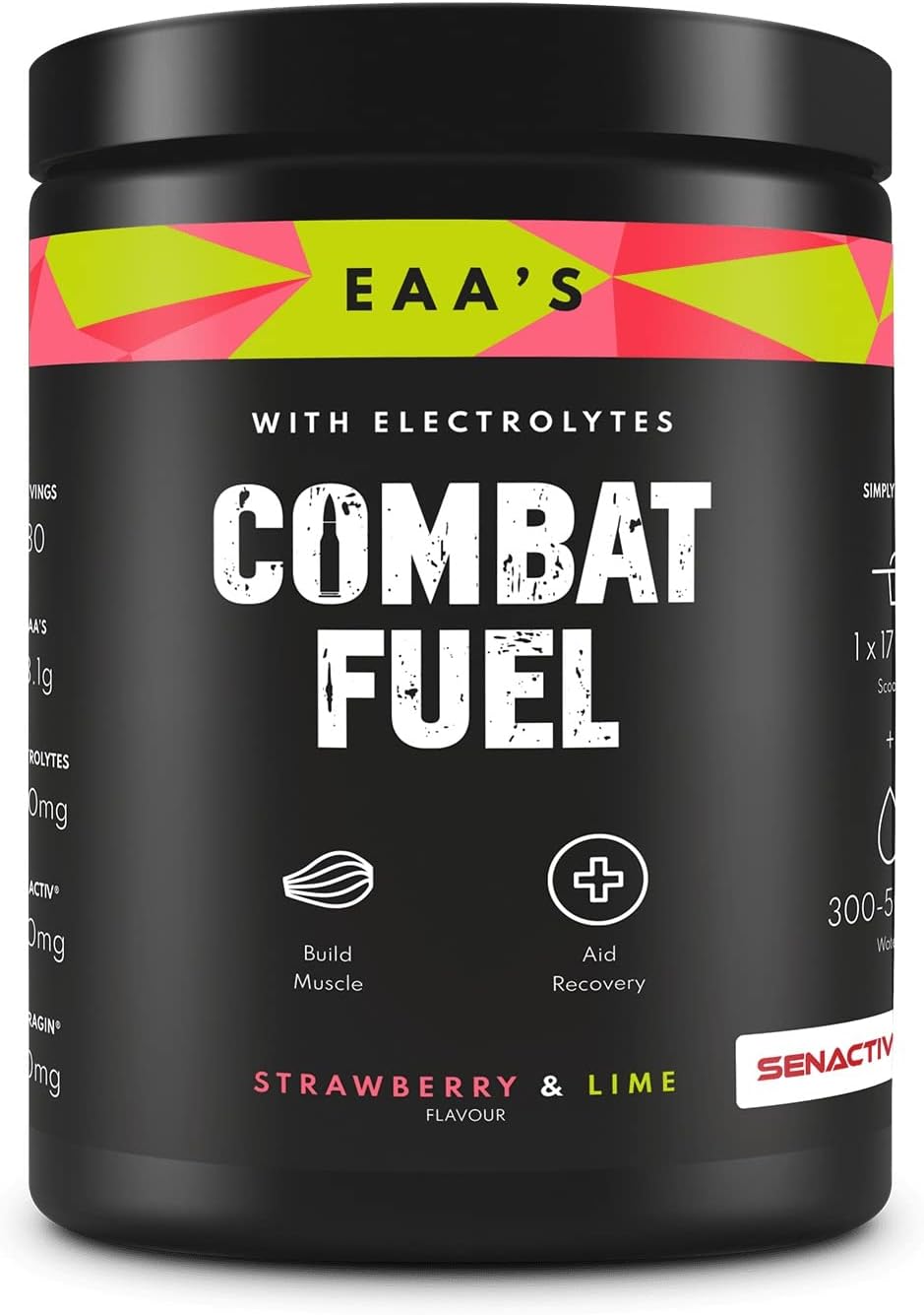 Combat Fuel EAAs with Electrolytes 525g – 30 Servings (Strawberry & Lime)