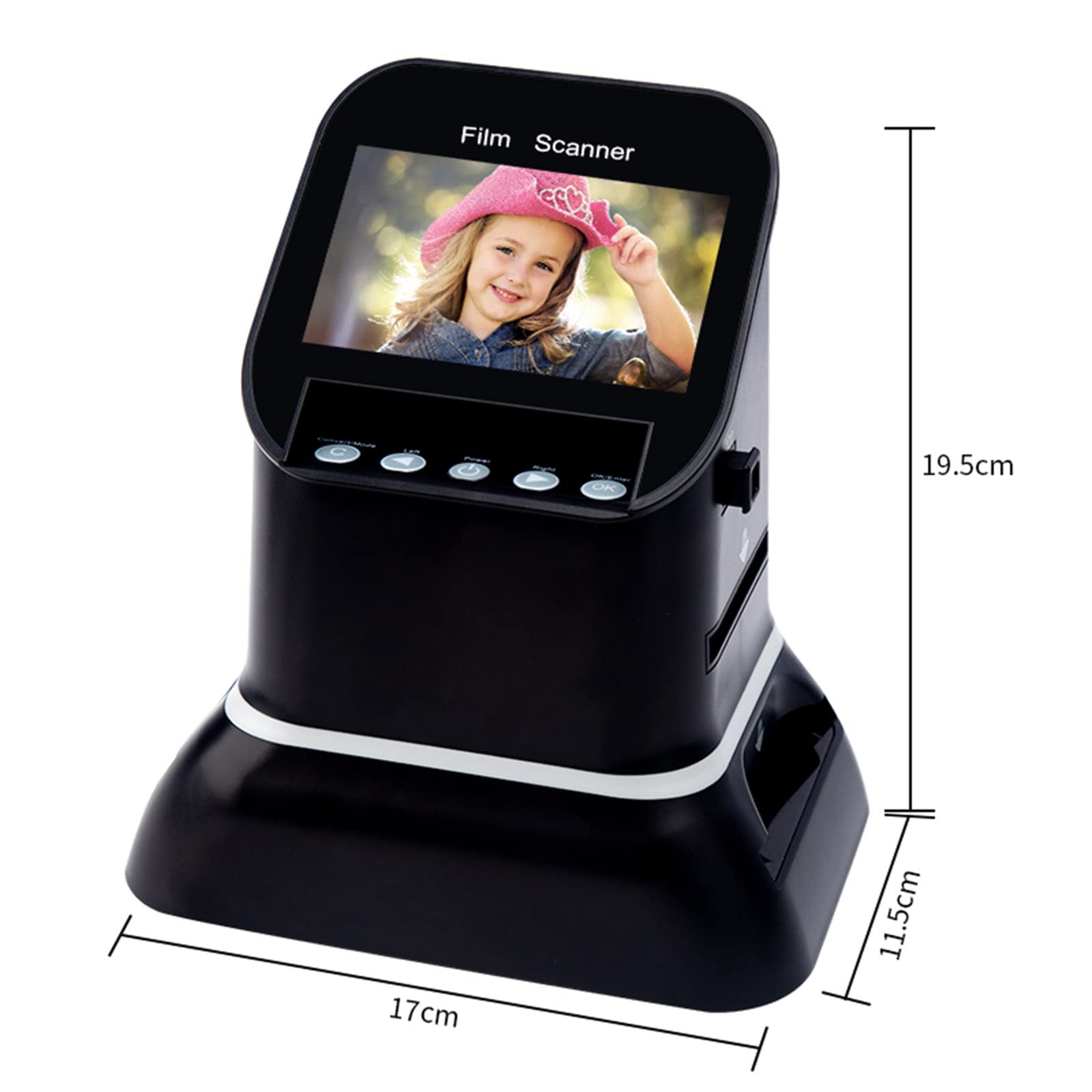 Scanner per Pellicole Digitale da 22 MP, Scanner per Diapositive Tutto in Uno, con Ampio Display da 4,3" E HDMI, Converte 135 126 110 Diapositive da 8 Mm in Foto Digitali JPG da 22 MP