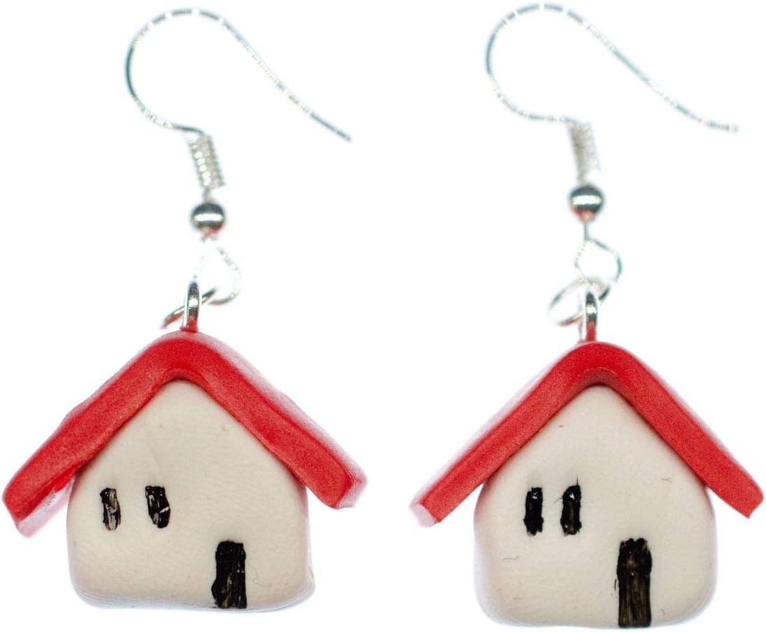 Cottage House Earrings Miniblings Earring Christmas Home Family Winter Handmade