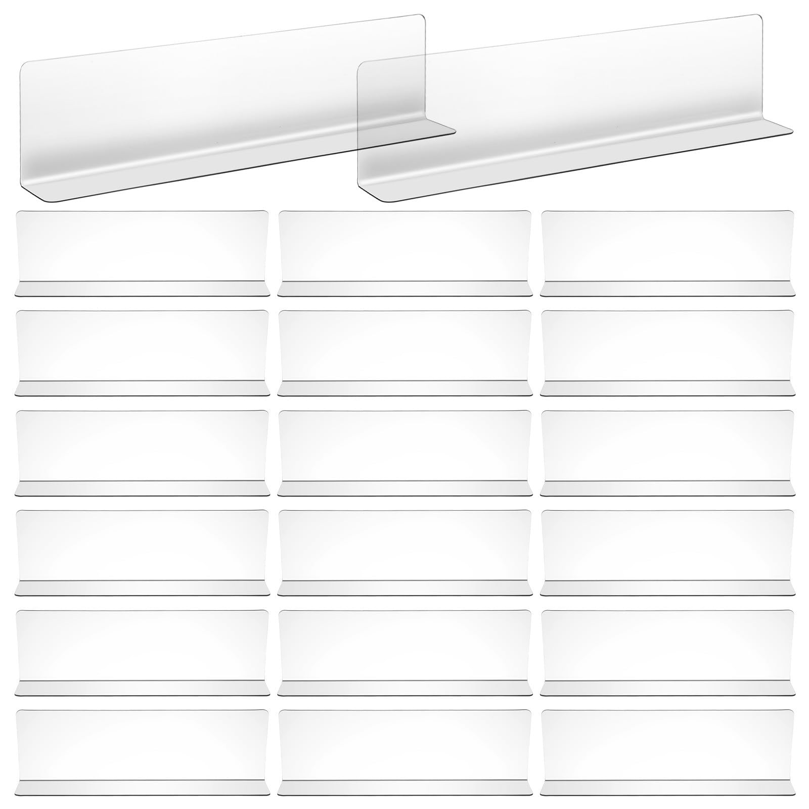 20 Stück Warentrenner aus Transparentem Kunststoff L förmige Regalteiler für Supermarkt Regale und Küchenschränke Frei Platzierbare und Sichere Waren Regal Trenner