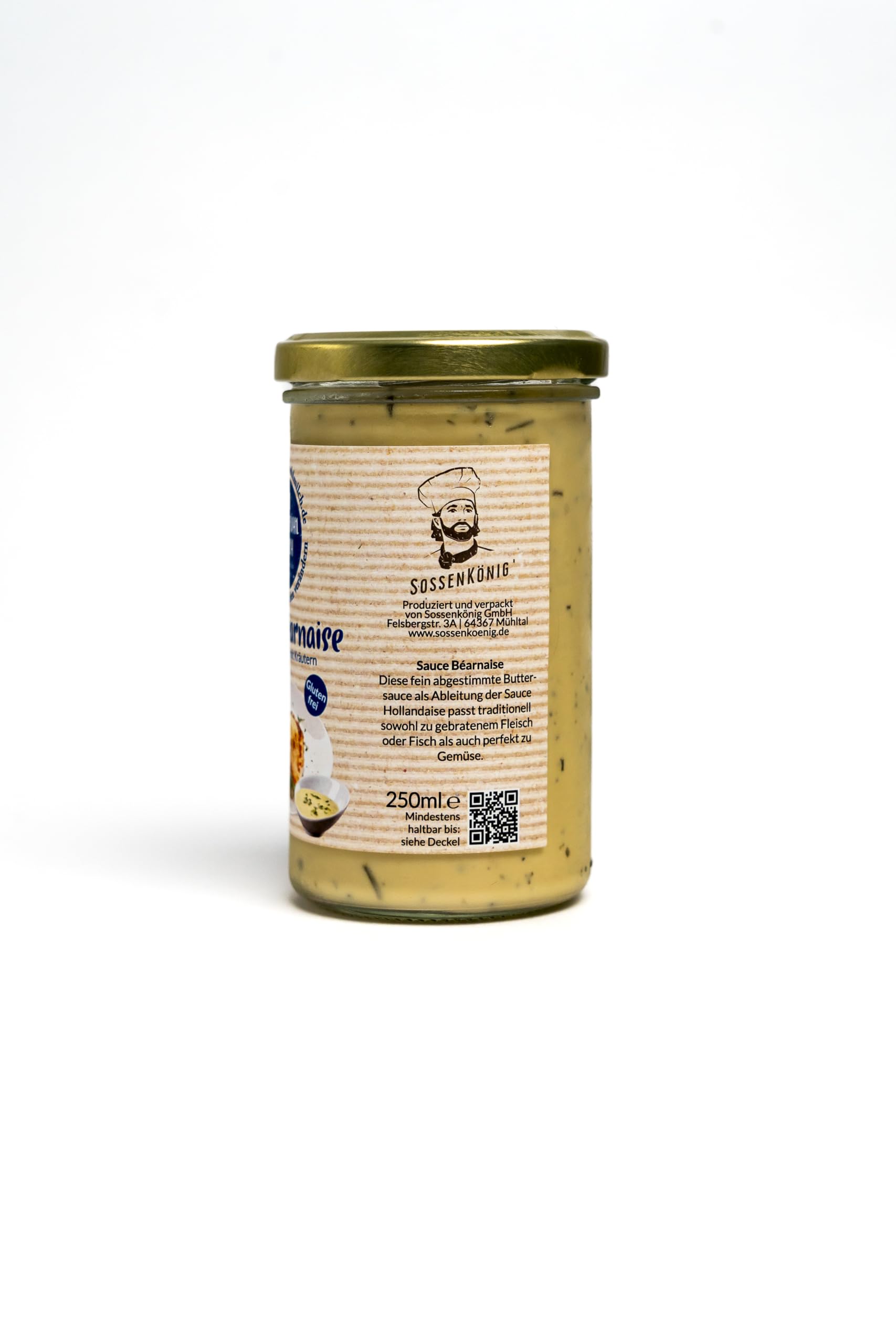 A2 Wohlfühl-Milch - Sauce Bearnaise mit A2 Butterschmalz und feinen Kräutern 250ml Glas - Sauce Béarnaise ideal für die gehobene Küche passt zu Fleisch, Fisch und Spargel