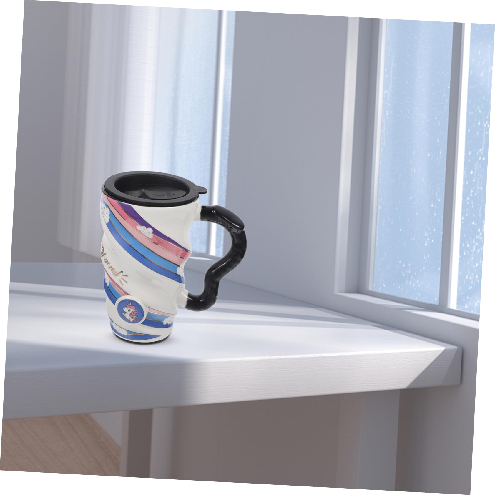 Alipis Tazza da Caffè con Coperchio Divertente Design in Ceramica per Ragazzi E Ragazze Tazza da Tè Riutilizzabile Stili multipli