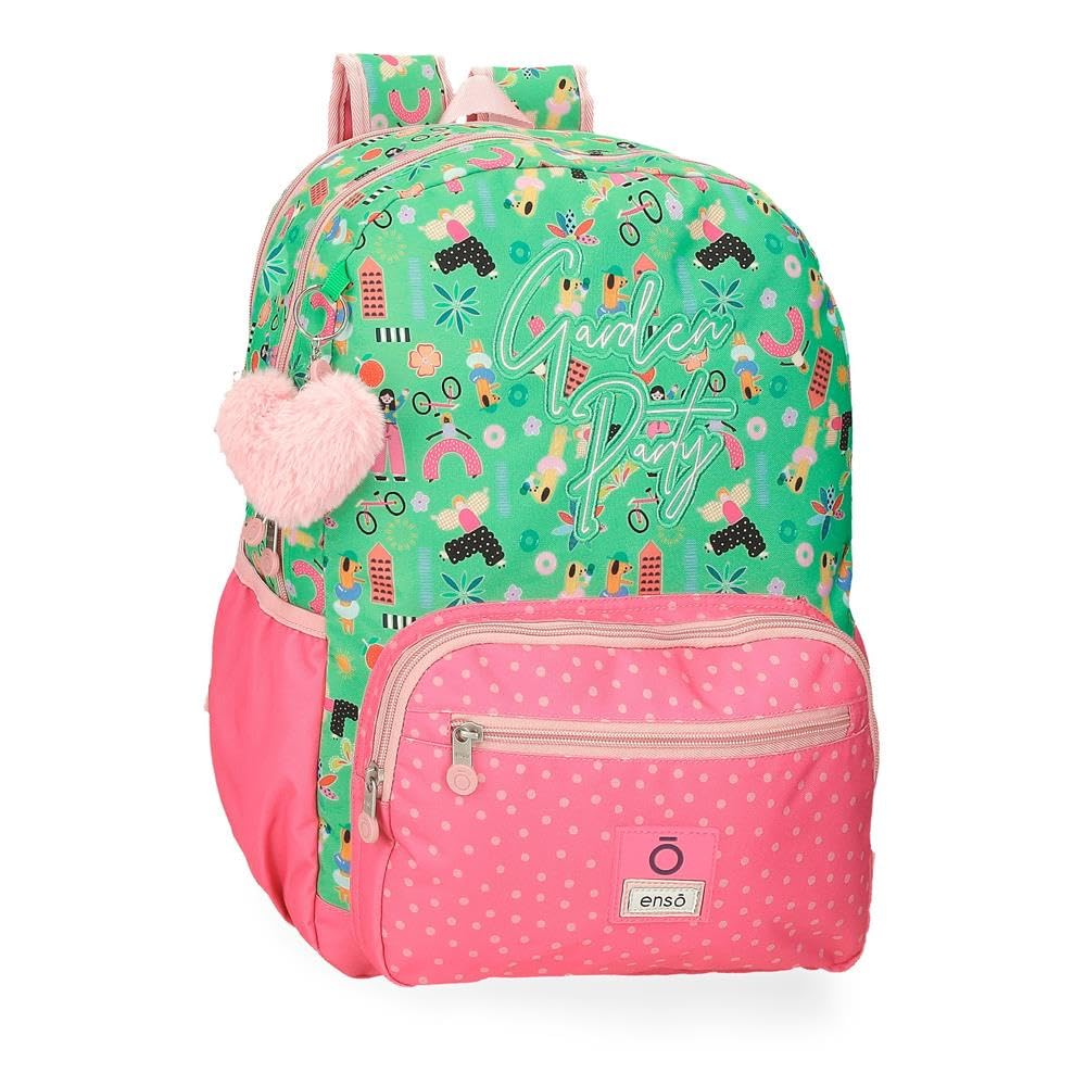 Enso Garden Party Mochila Escolar Adaptable a Carro Multicolor 32x42x15 cms Poliéster