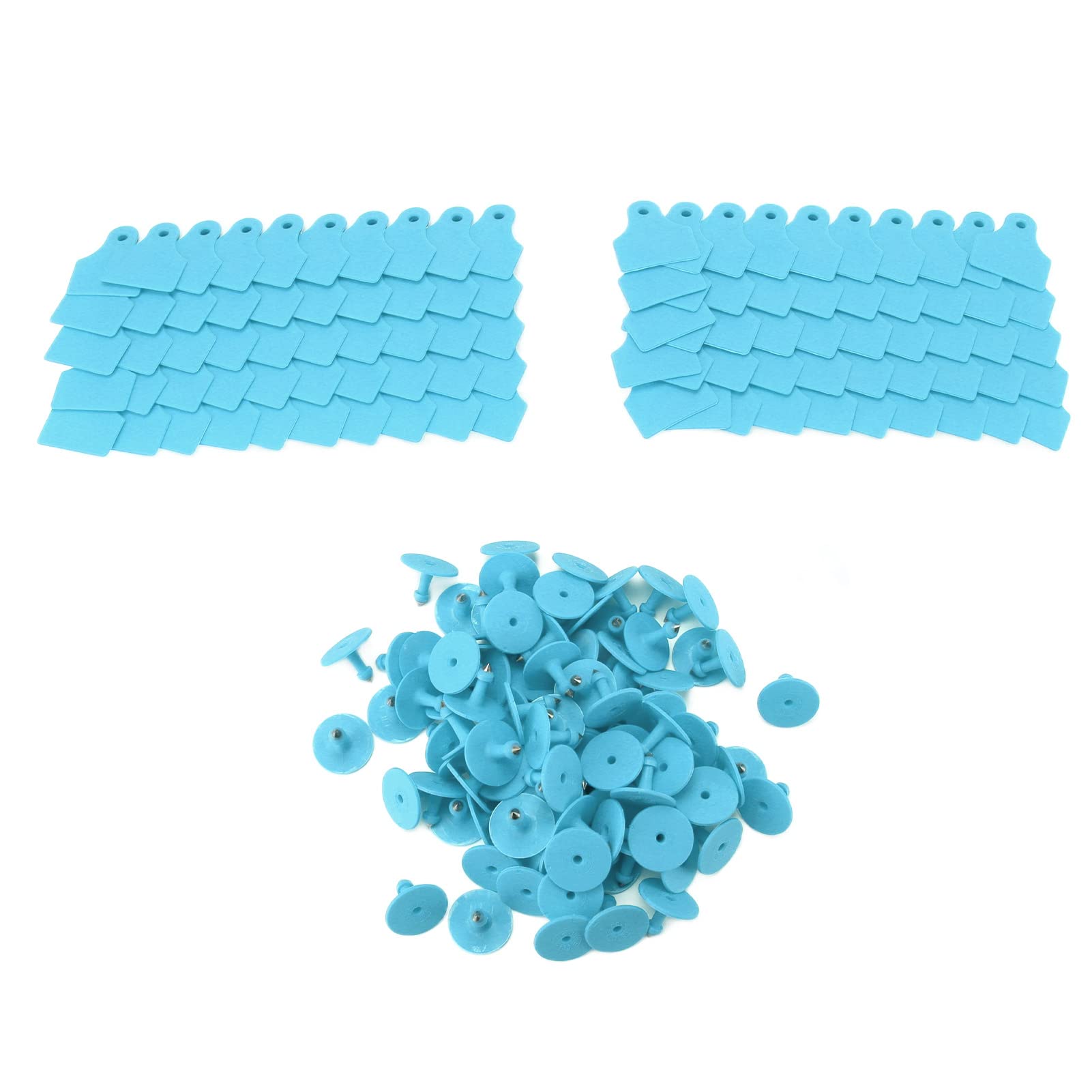 Wakects Kolczyk do Ucha Plastikowa Pusta Etykieta z Uchem świni 100 Zestawów 5 X 4 Cm z Dołączonymi Szpilkami dla Owiec Bydło świnie Identyfikacja Zwierząt Gospodarskich Hodowla w Gospodarstwie (BLUE)