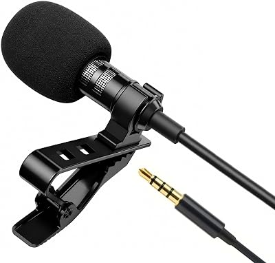 Clip-On Microphone – Clear Voice Recording Mic for YouTube, Interviews & Vlogging – Universal Collar Mic for Mobile, PC & Laptop with Noise Reduction (AU-500 3.5mm)