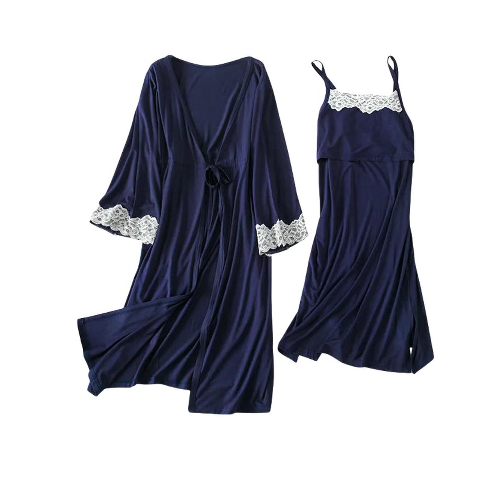 Maternità Consegna Pjs Maternità Robe Camicia da Notte Donne Incinte Allattamento Biancheria Da Notte Pigiama Pizzo Abiti Da Notte