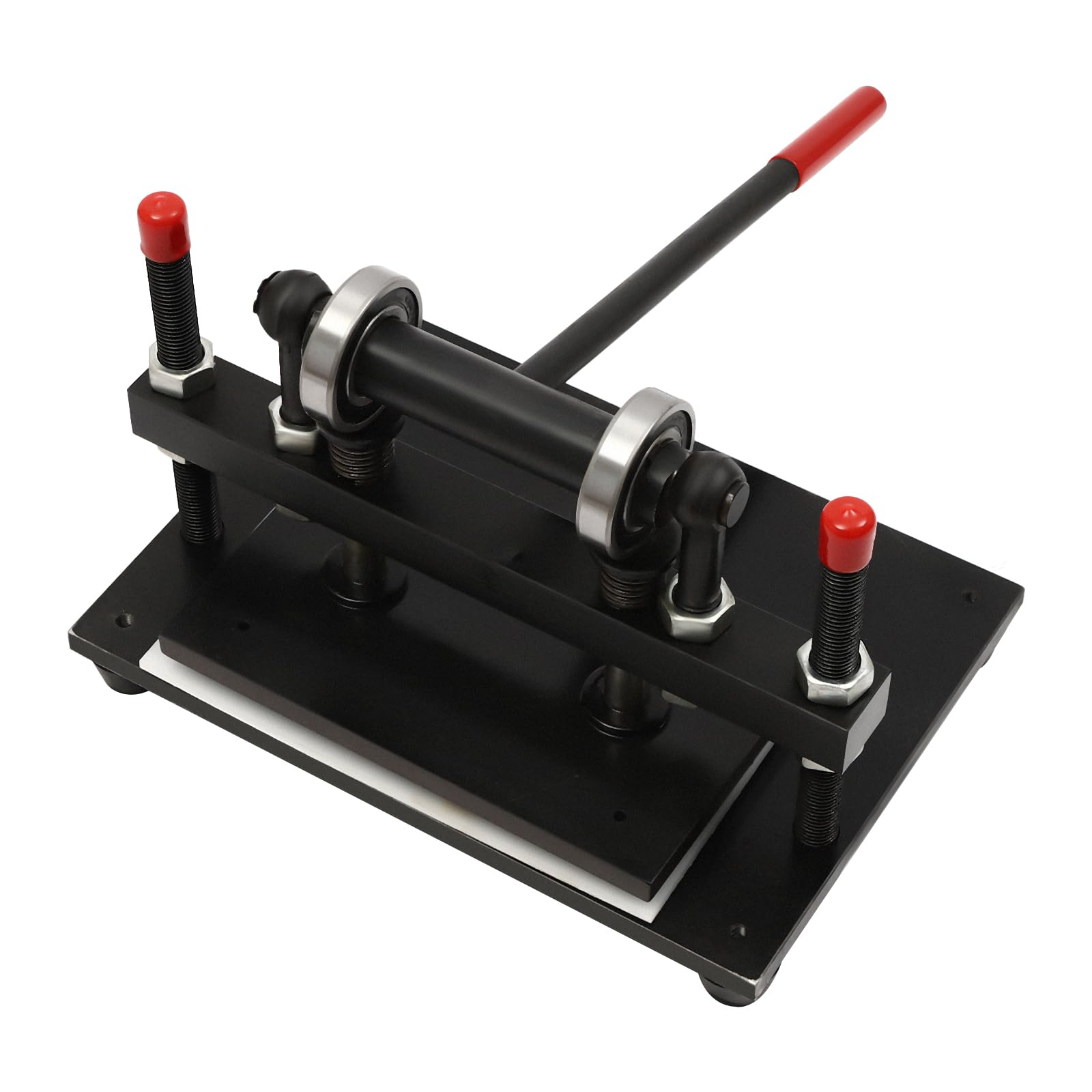 Prensa de gofrado manual 4409lbs fuerza de presión 38 x 31 cm encimera con chapa de acero de 18 mm y doble eje guía para trabajar el cuero estampado estampado como artesanía DIY accesorios