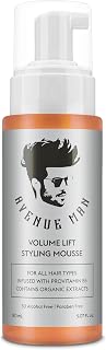 Avenue Man Volume Lift Mousse for Men: Argan Oil, Silk Protein & Vitamin E Hair Foam - Max Volume, Strength & Control for All Hair Types, Alcohol-Free