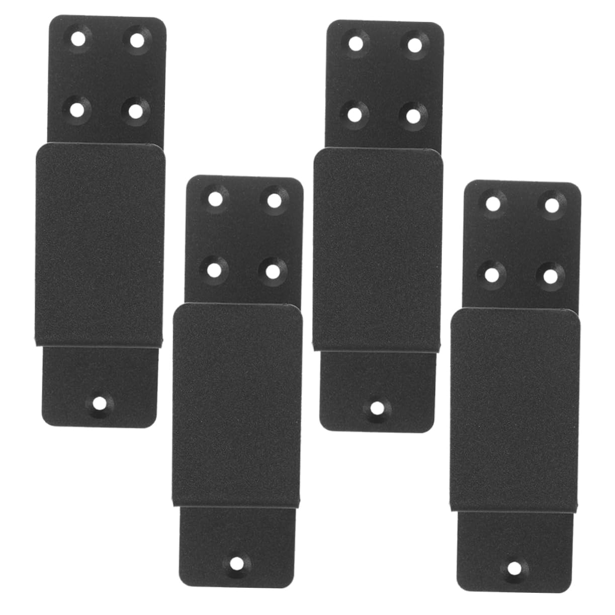 Support de Porte en Acier Noir, Barre de Sécurité, Lot 4 Pièces | Forme en U, Design Épuré Minimaliste, Stabilité Renforcée, pour Portail de Clôture et Porte D’entrée