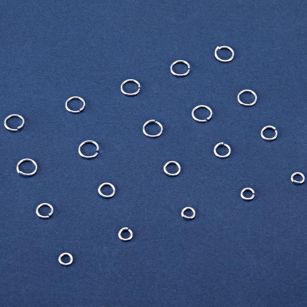 Beebeecraft 1 Scatola 60 Pezzi 4mm 5mm 6mm 925 Argento Sterling Anello Singolo Anelli di Salto Aperti Connettori Anelli di Gioielli per Orecni Fai Da Te Collana Bracciale Creazione di Forniture