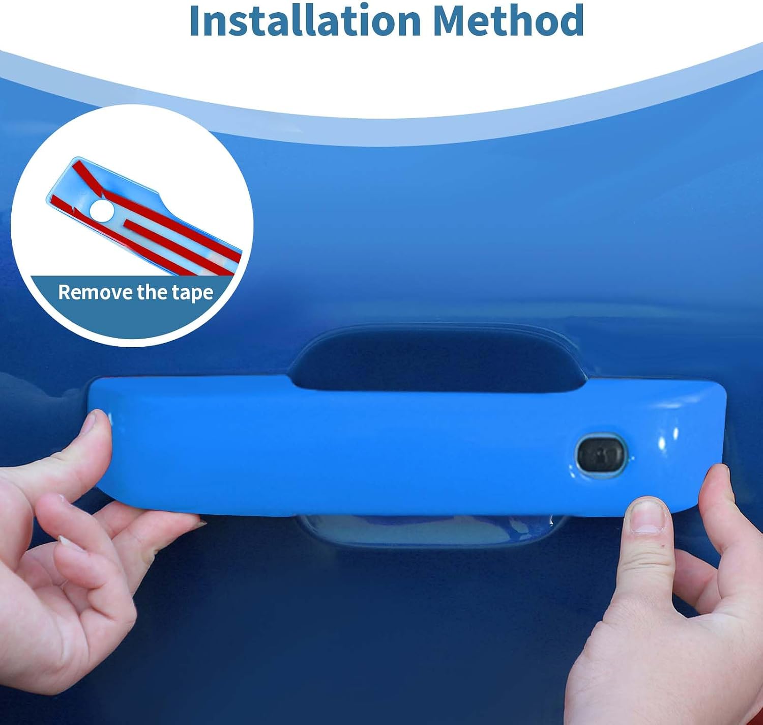 for Bronco Door Handle Cover Trim Light Blue Fit for Ford Bronco 2021 up Light Blue Exterior Accessories 3pcs