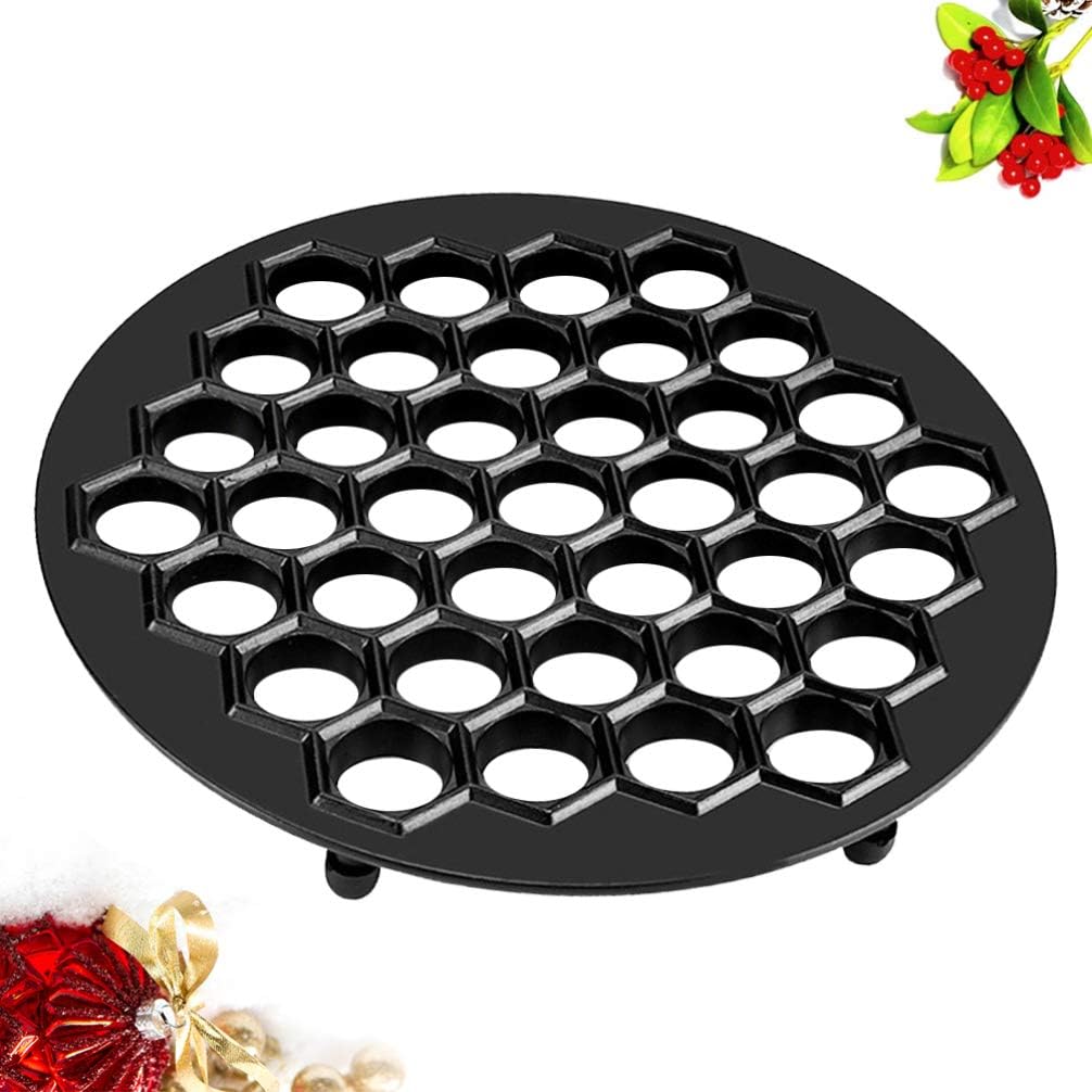 Cabilock 37holes Dumpling Maker Mold Zinc Alloy Kitchen Tool for Fast Dumpling Making for Home and Restaurant Use Compact Design for Easy Storage Black