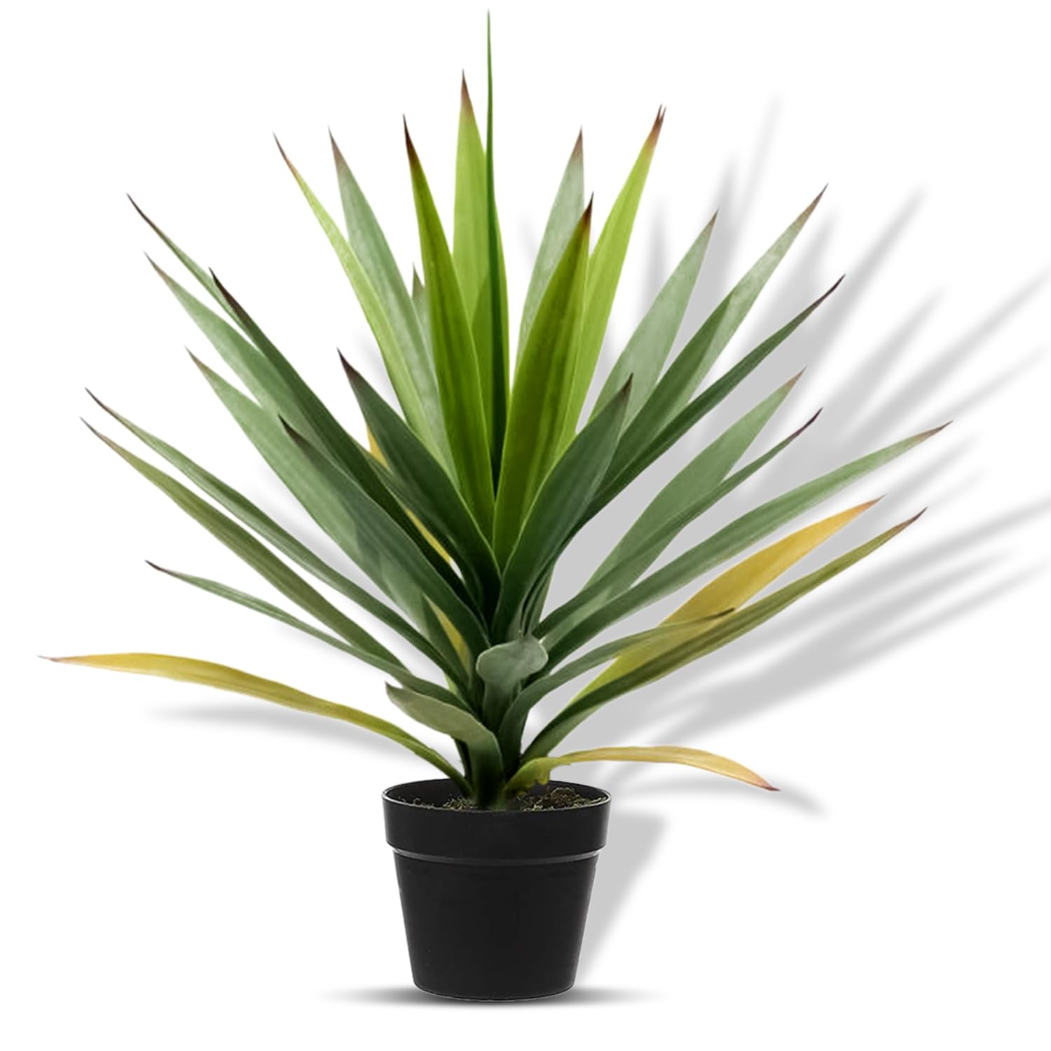 Decorative Artificial Flora - Small Plants in Pots for Indoor Decor - Faux Plants for Bathroom (50CM - Agave)