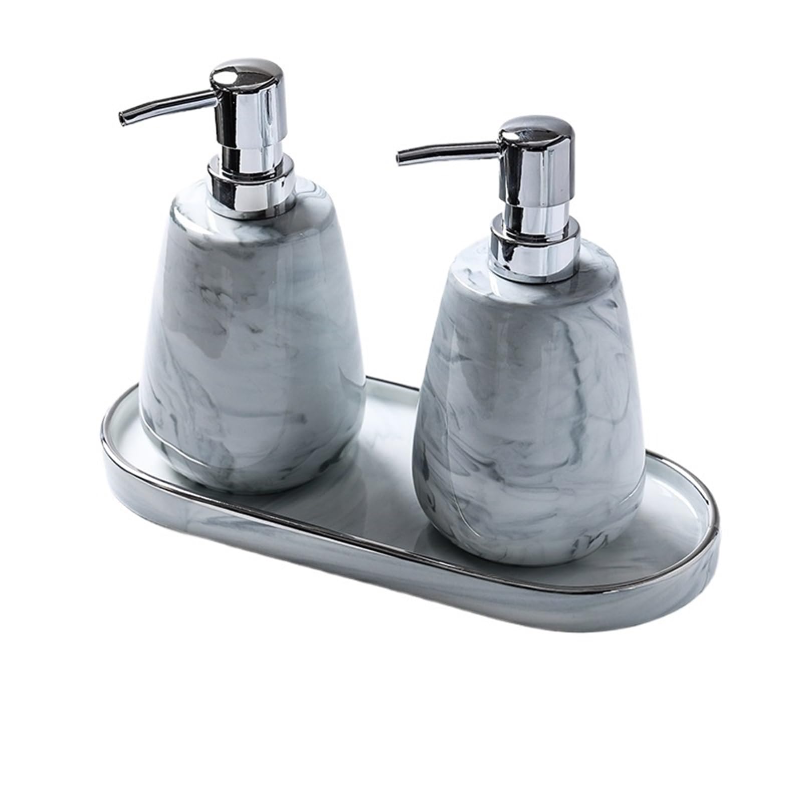 Dispenser sapone Distributore di sapone in ceramica di lusso leggero, creativo, 3 pezzi, articoli da toeletta for il bagno