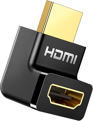 HD112 HDMI 4K Male TO Female Up-angled Connector - Black, (Compatible with UGREEN)