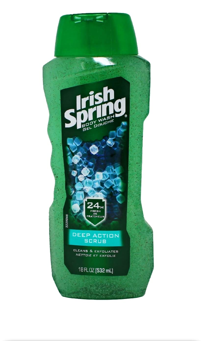 Irish Spring Body Wash, Deep Action Scrub 18 oz (Pack of 3)