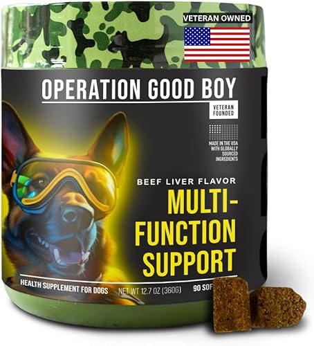 O.G.B. Operation Good Boy - SRE Suplemento multifunción para mascotas - 90 unidades - 12.7 oz - Ingredientes naturales hechos