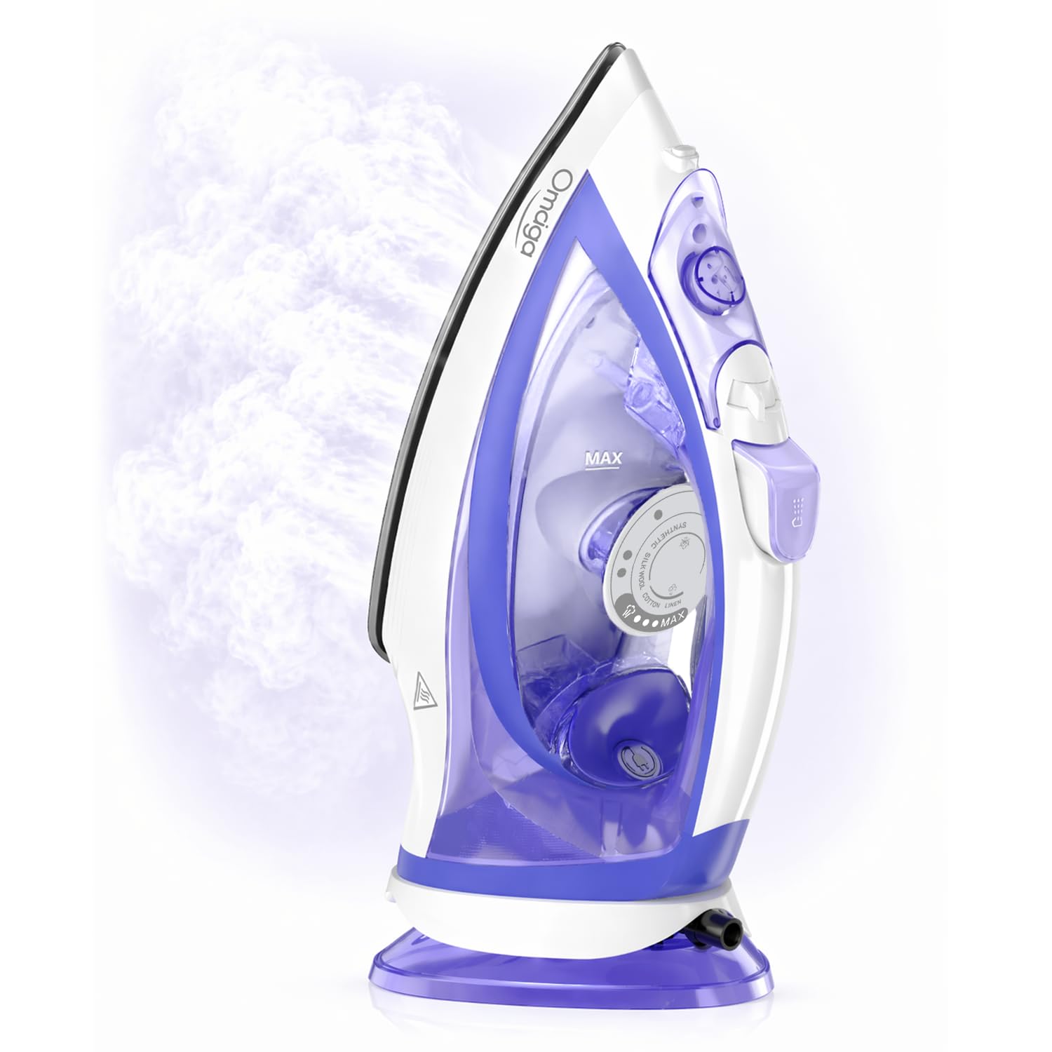 OMAIGA Plancha de vapor inalámbrica de 1550 W, plancha de vapor inalámbrica 2 en 1 para ropa con depósito de agua de 1550 W, plancha de vapor antigoteo con suela de cerámica, plancha