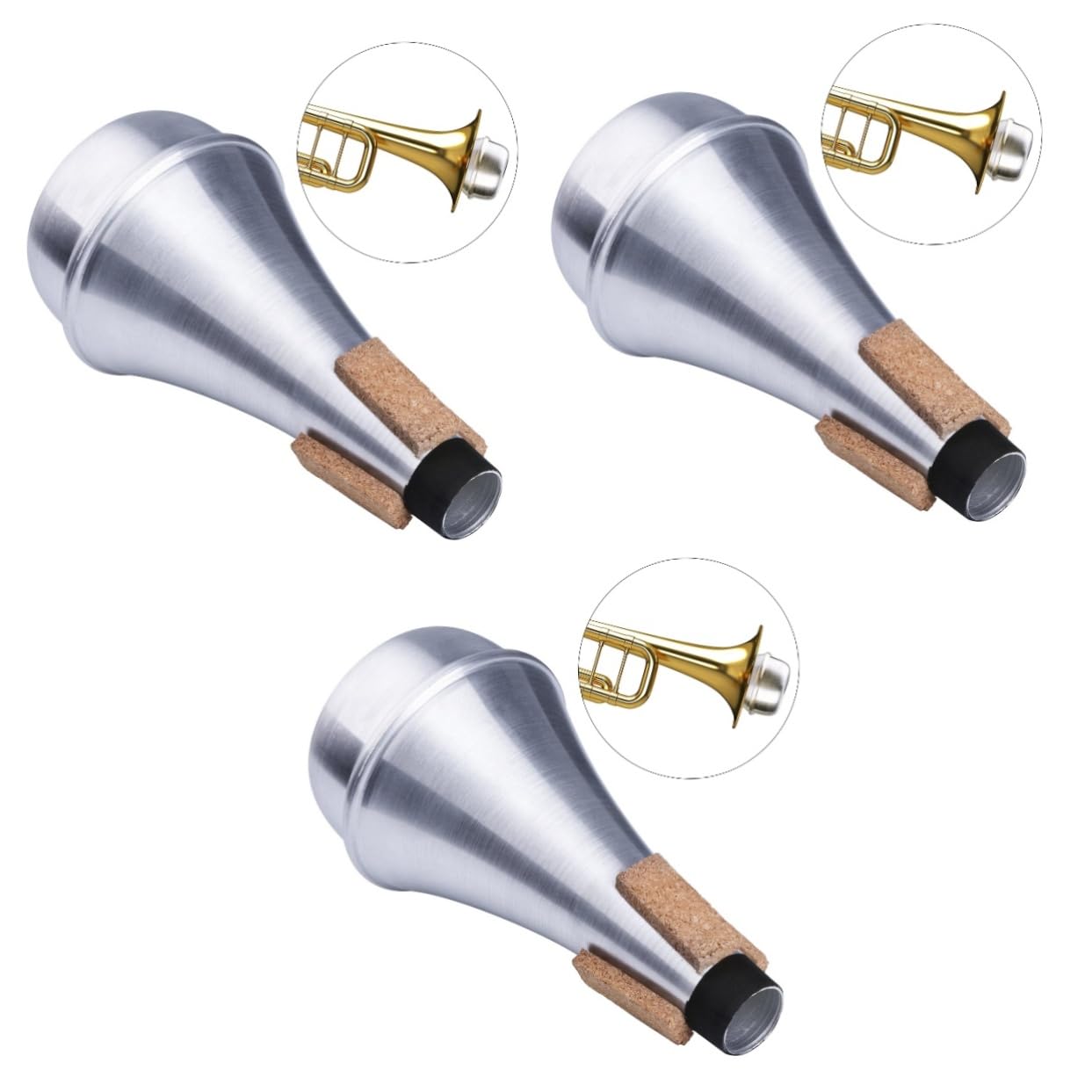 SUPVOX Tromba Muta Con Silenziatore Da Pratica 3 Pezzi