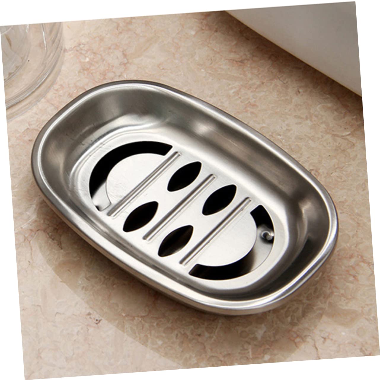 Zerodeko 3piezas Jabonera De Acero Inoxidable De Doble Capa Drenaje Soporte para Jabón Ovalado para Baño y Cocina Fácil De Limpiar