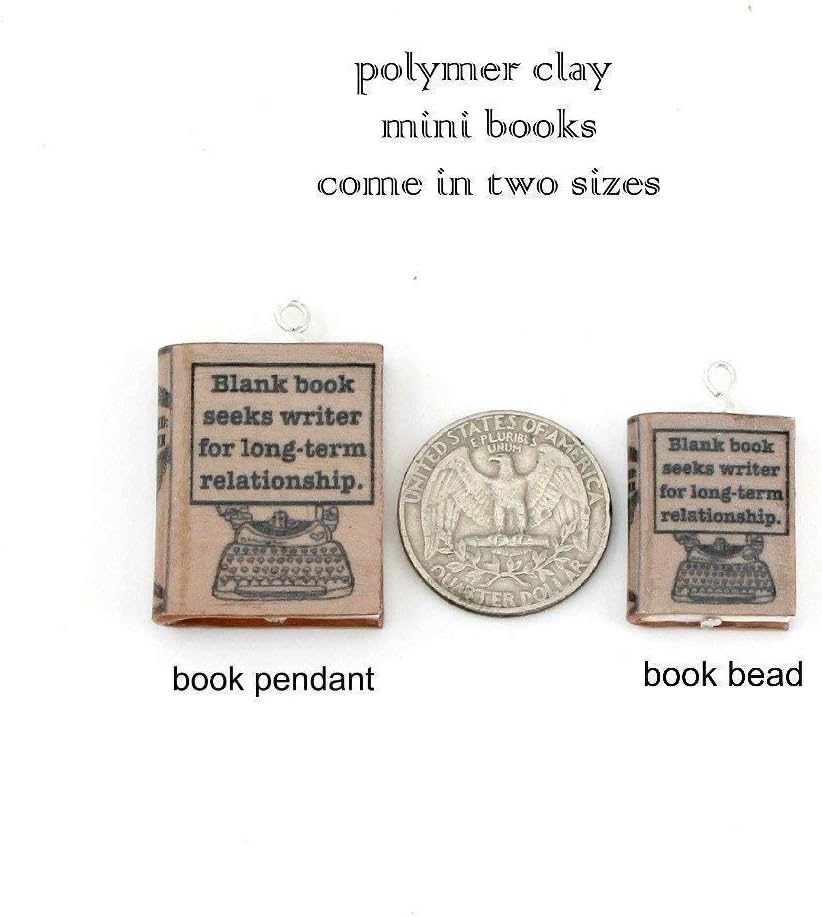 Writer's Block Funny Clay Mini Book Framed Ornament Home Wall Decoration Trim Favor Trinket