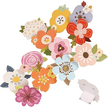 Amazon Moin Moin メッセージ カード お花畑 花 フラワー ブーケ プレゼント 寄せ書き 大容量 自立 ミニ 小さめ レター 手紙 ラメ キラキラ カード 封筒 12種セット 08me121 レターセット 文房具 オフィス用品