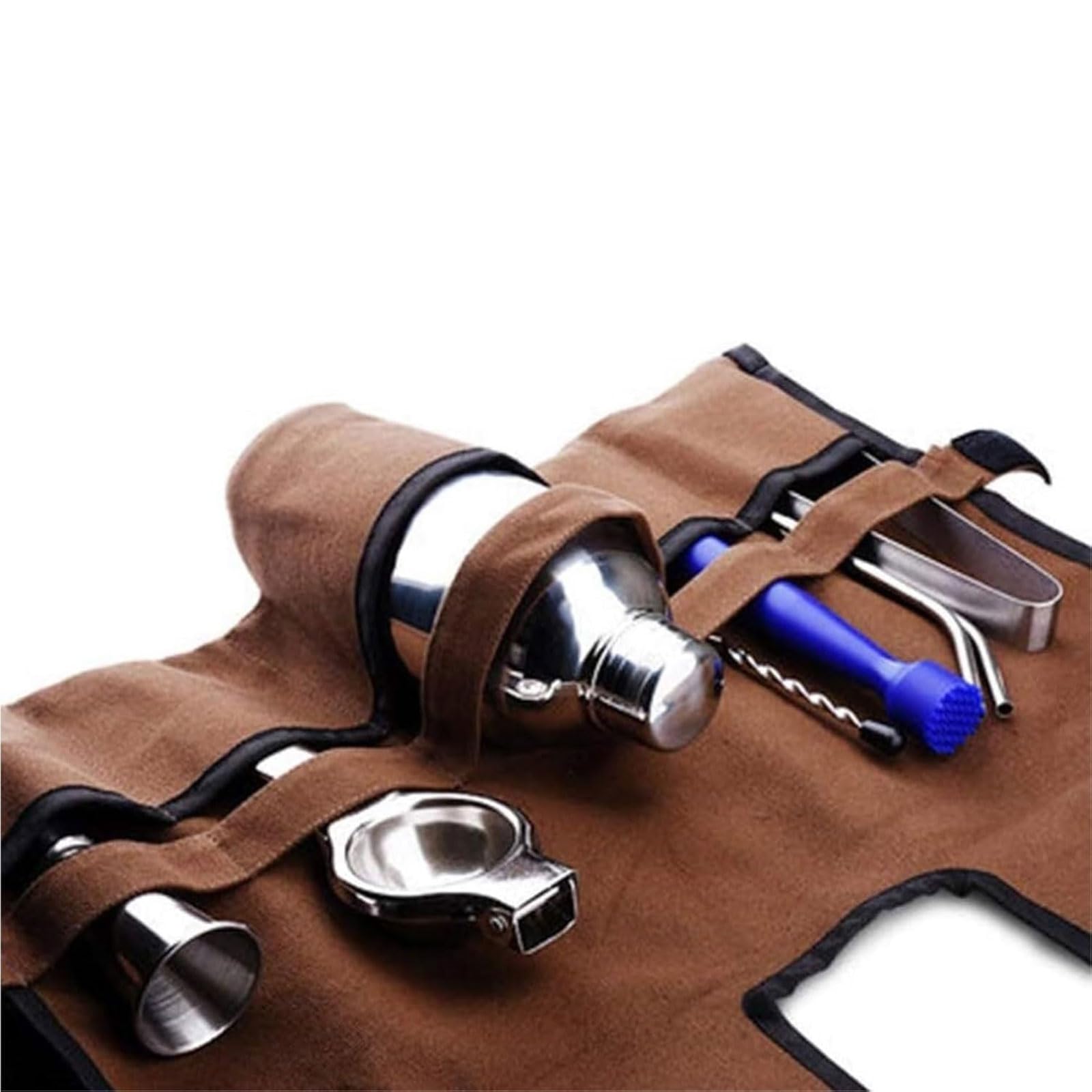 Kit d'outils pour Shaker à Cocktail en Acier Inoxydable, Ensemble de Shaker de Bar avec Sac de Rangement Portable pour mélanger des Boissons, Bar, Maison, Salon et fête
