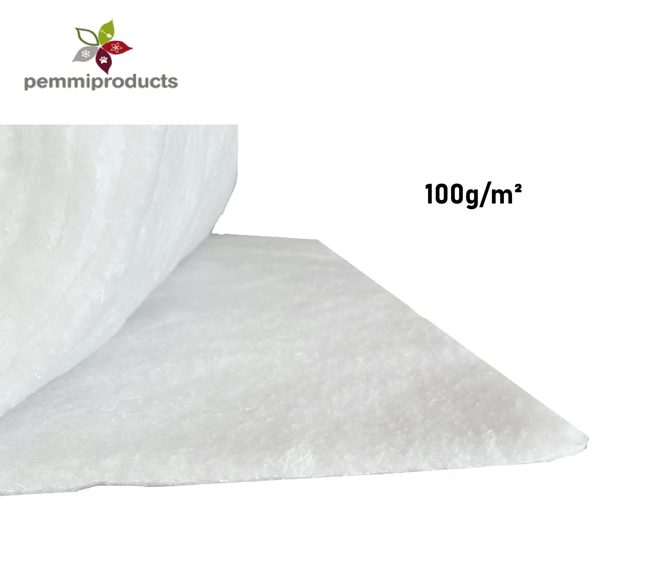 Schneeflocken Matte 1 x 2 m, 100g m², ca.1 cm dick, 5er Pack, 10 m², (EUR 3,99/m²), aus Baumwolle, kompostierbar, Schneematte, Schneedecke mit Schneeflockenoptik