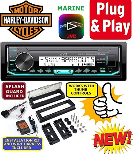 Plug -And -Play for/fits Harley Touring 1998-2013 JVC Marine Radio Stereo Pre Installed