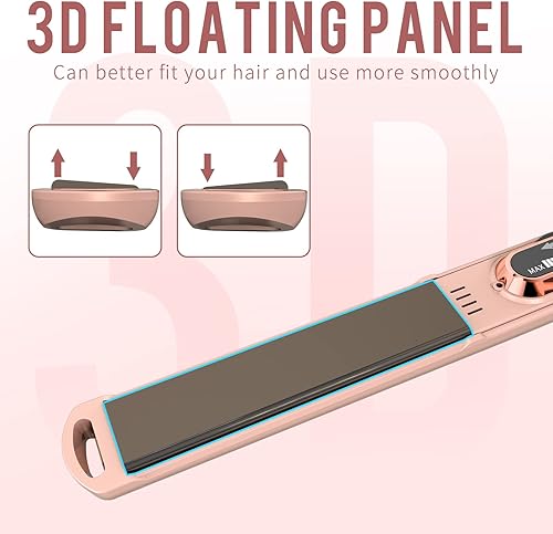 Miniatura 5 de K&K Plancha de pelo de 1 pulgada con pantalla LED, temperatura ajustable, plancha plana para cabello corto, turmalina, titanio, doble voltaje,