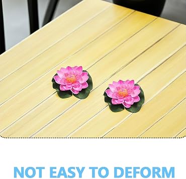 Ipetboom Floating Pool, Flowers, Artificial Flowers, Lotus Flowers, Water Lily Pads, 14 Pieces, Pond, Pool, Lotus, Ornament, For Home, Patio, Garden, Aquarium, Wedding, Party, Holiday, Decoration
