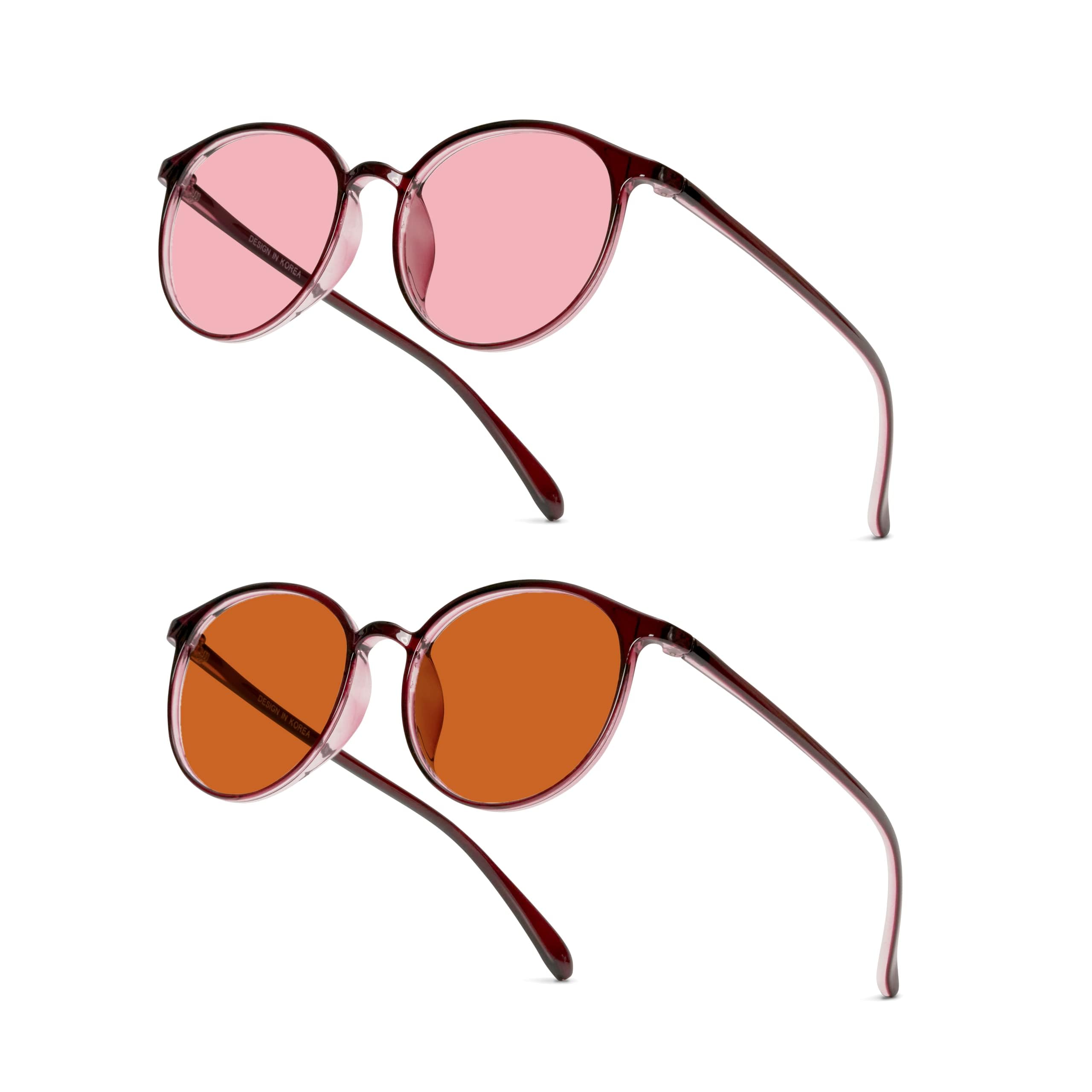 BRADDELL OPTICS Migraine Anti Blue FL-41 Rose Indoor & FL-60 Brown Outdoor Glasses for Light Sensitivity LED Fluorescent Lighting Glare & Photophobia - Image 3