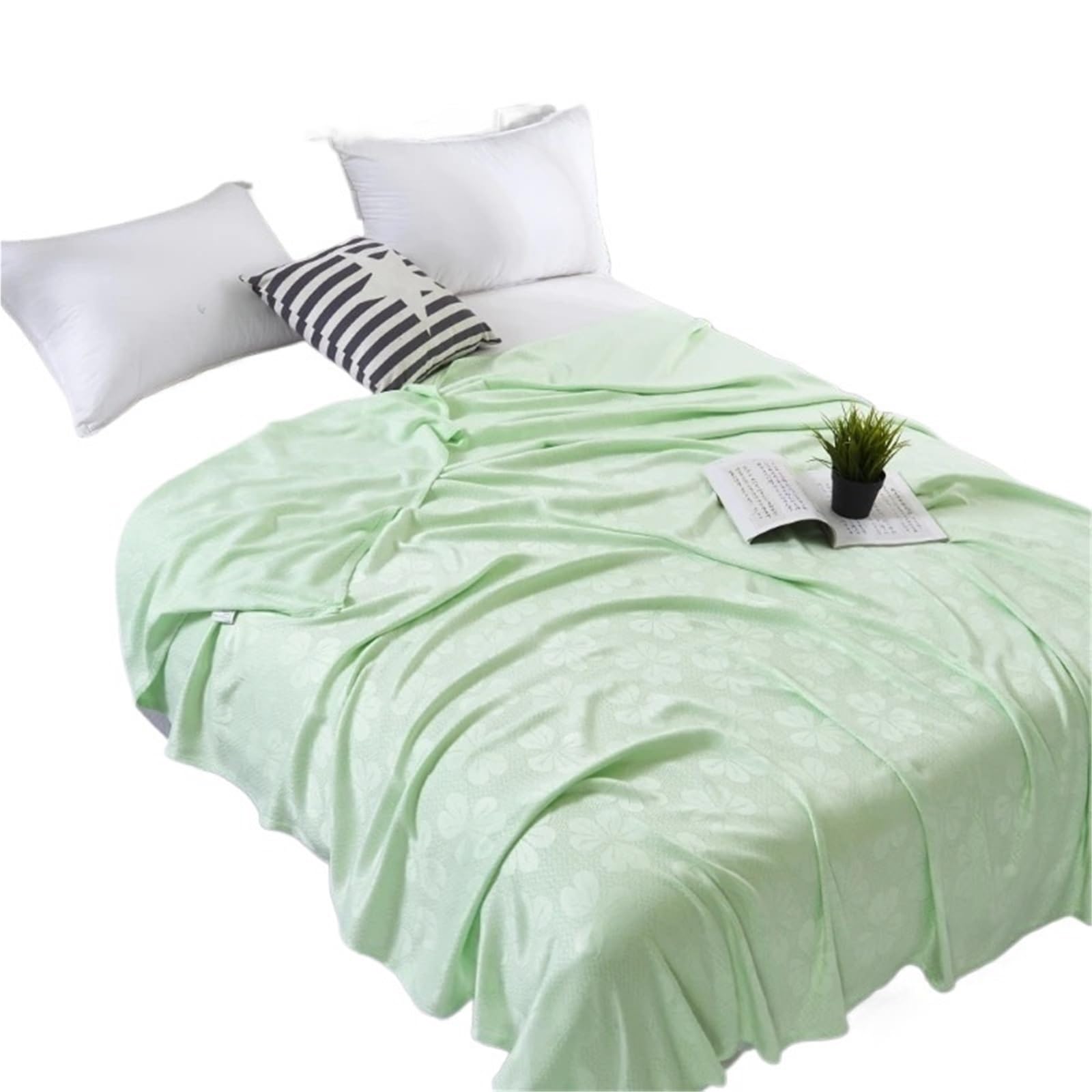 GSJNHY Cooling Blankets Cooling Blanket For Summer Duvet Pure Plant Skin-friendly Comforter Soft Breathable Cool Quilt sturdy for summer(Green,100x150cm)