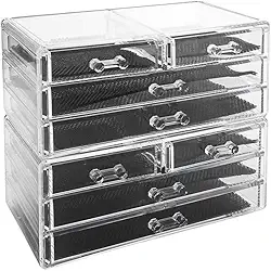 Organizador de Maquiagem em Acrílico com 8 Gavetas