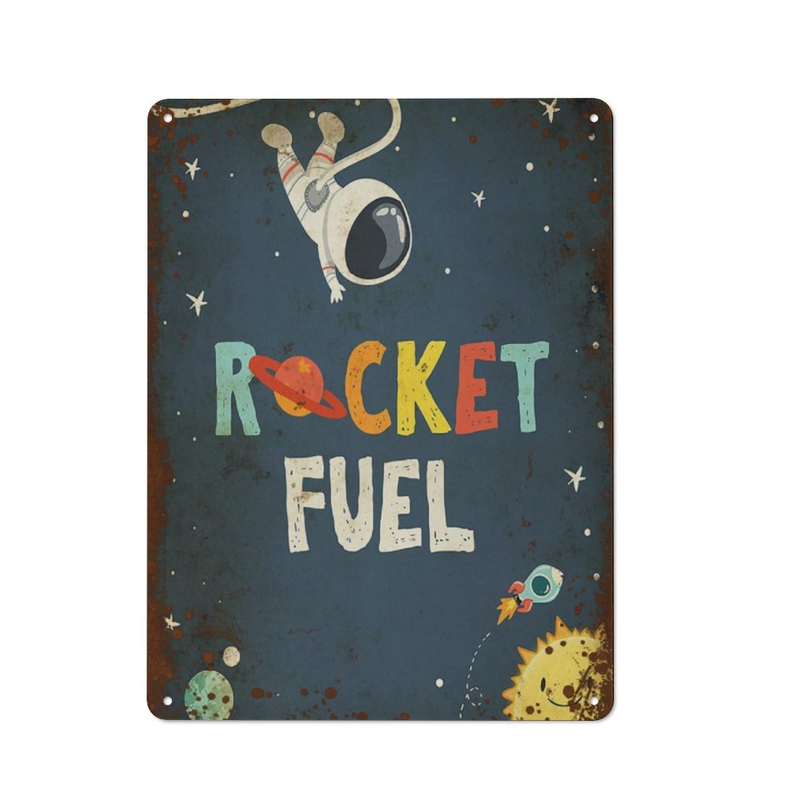 Kwqdozf Style-6 12X16inch Rocket Fuel Space Party Sign ,Outer Space Birthday Sign Astronaut
