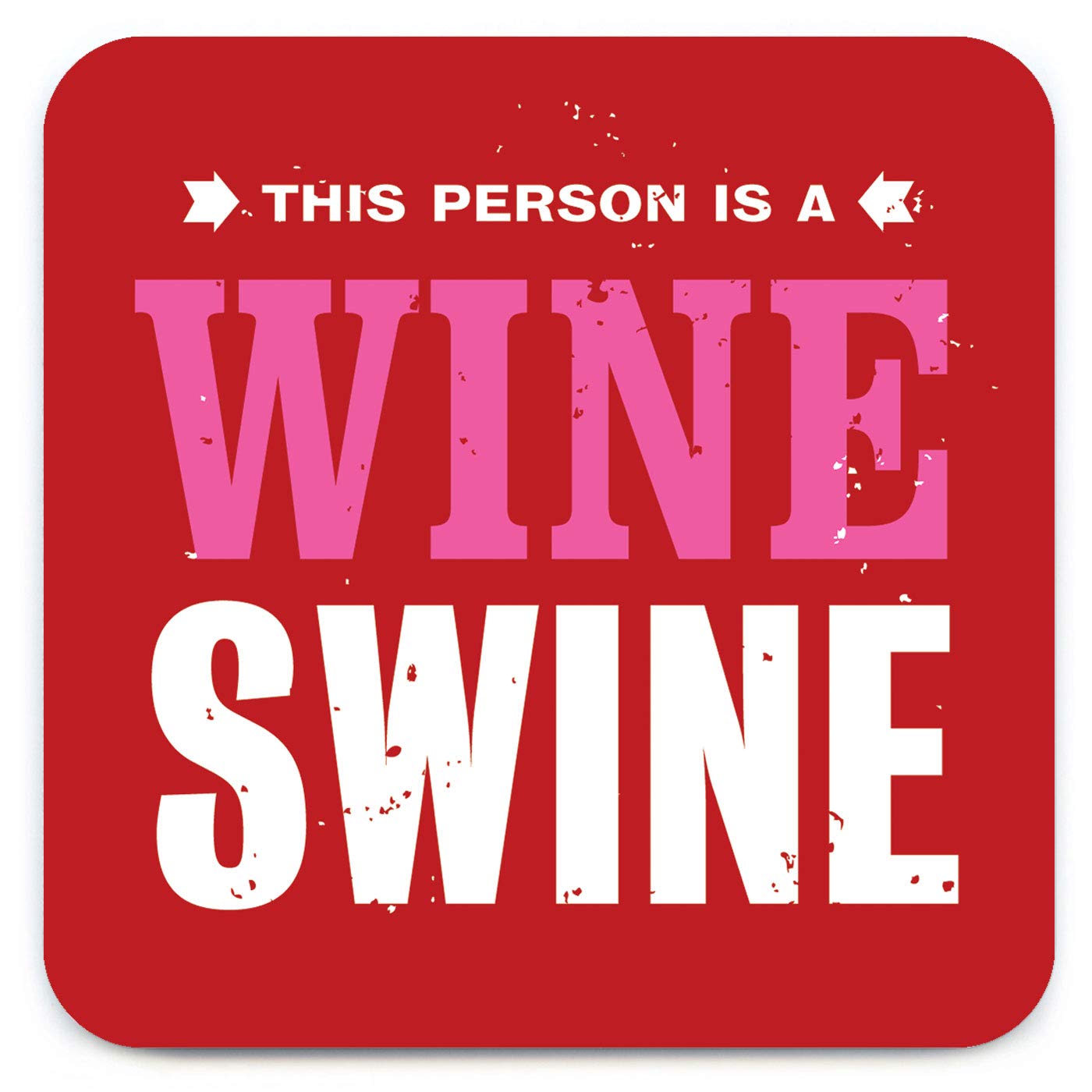 Brainbox Candy Women's - Funny 'Wine Swine Coaster - Speckled' - Small Gift Ideas For Him Her - Friends Birthday - Housewarming Present - New Home Gift - Funny Gifts For Men
