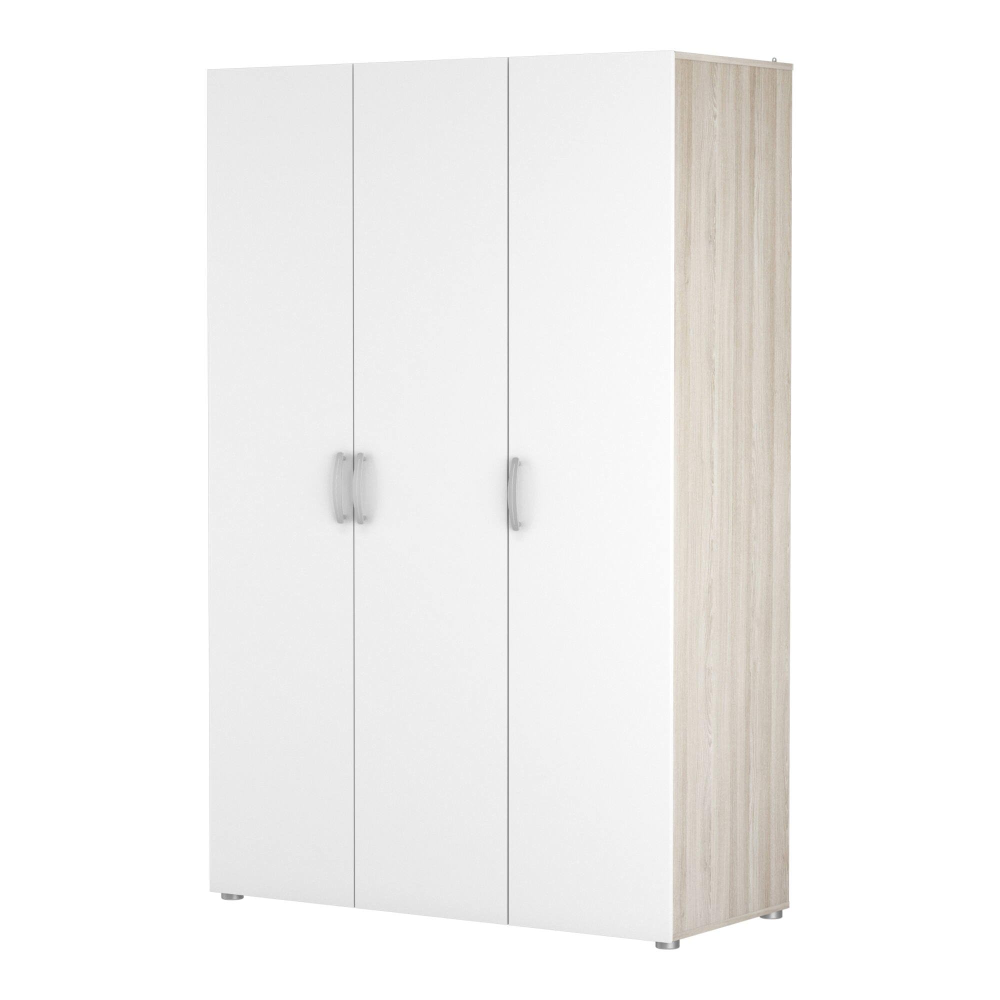 Dmora - Guardaroba grande Rhone, Mobile camera da letto, Cabina armadio portabiti, Armadio appendiabiti, 119x51 h185 cm, Rovere e Bianco opaco