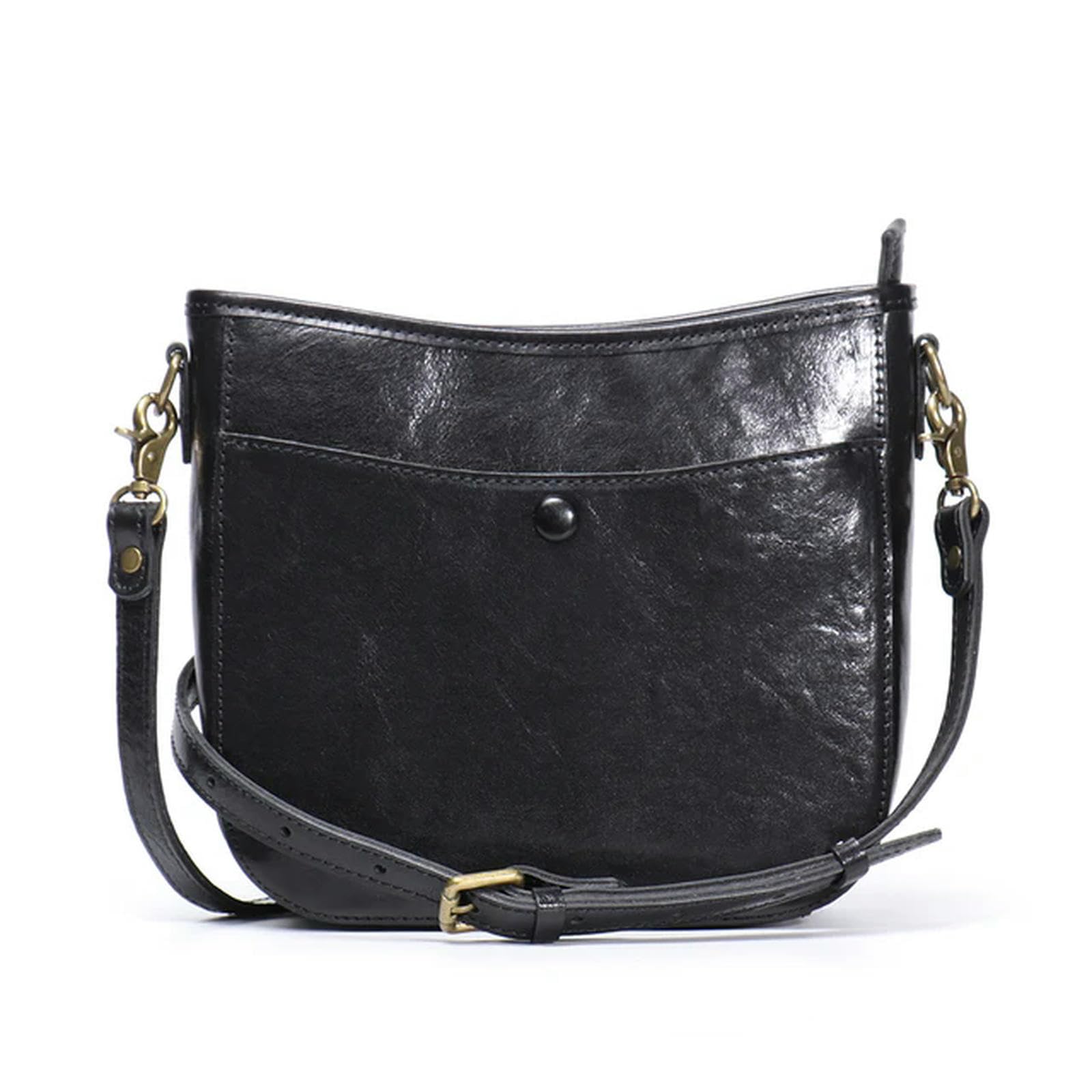 Bolsos Bolso De Cuero Para Mujeres Bolsas Retro De Piel De Vaca-Negro-Talla Única