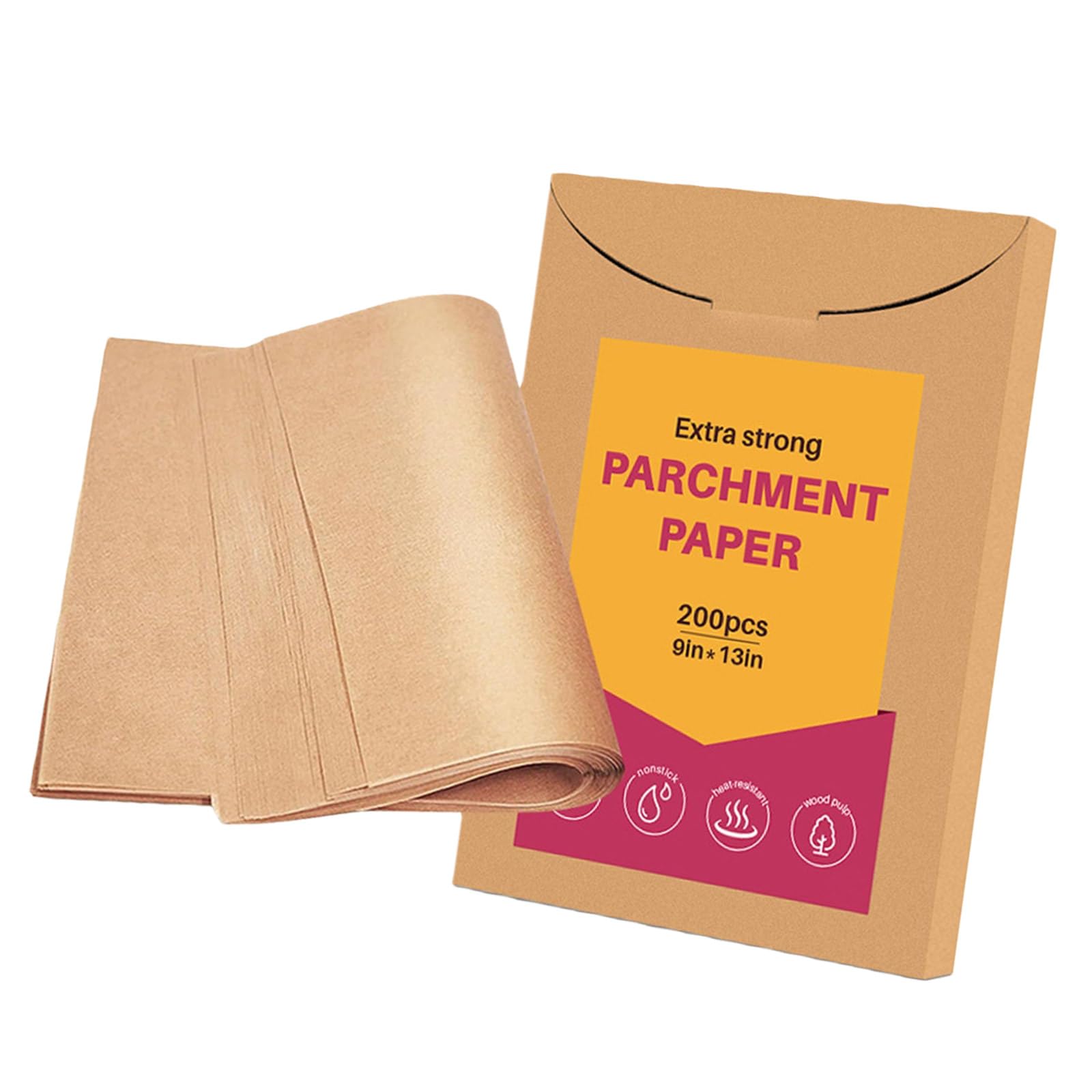 1 Box Backpapier in Lebensmittelqualität, doppelseitig antihaftbeschichtetes Ofenblech, hitzebeständig bis 230 °C, Silikon Backmatten, doppelseitig silikonbeschichtetes Pergament