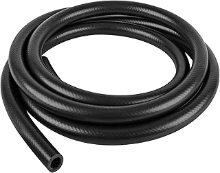 10 Feet Fuel Line Hose, 3/8 Inch Inside Diameter NBR Fuel Line Hose, Black Fuel Systems Engines Hose Braided Rubber Fuel Line Hose
