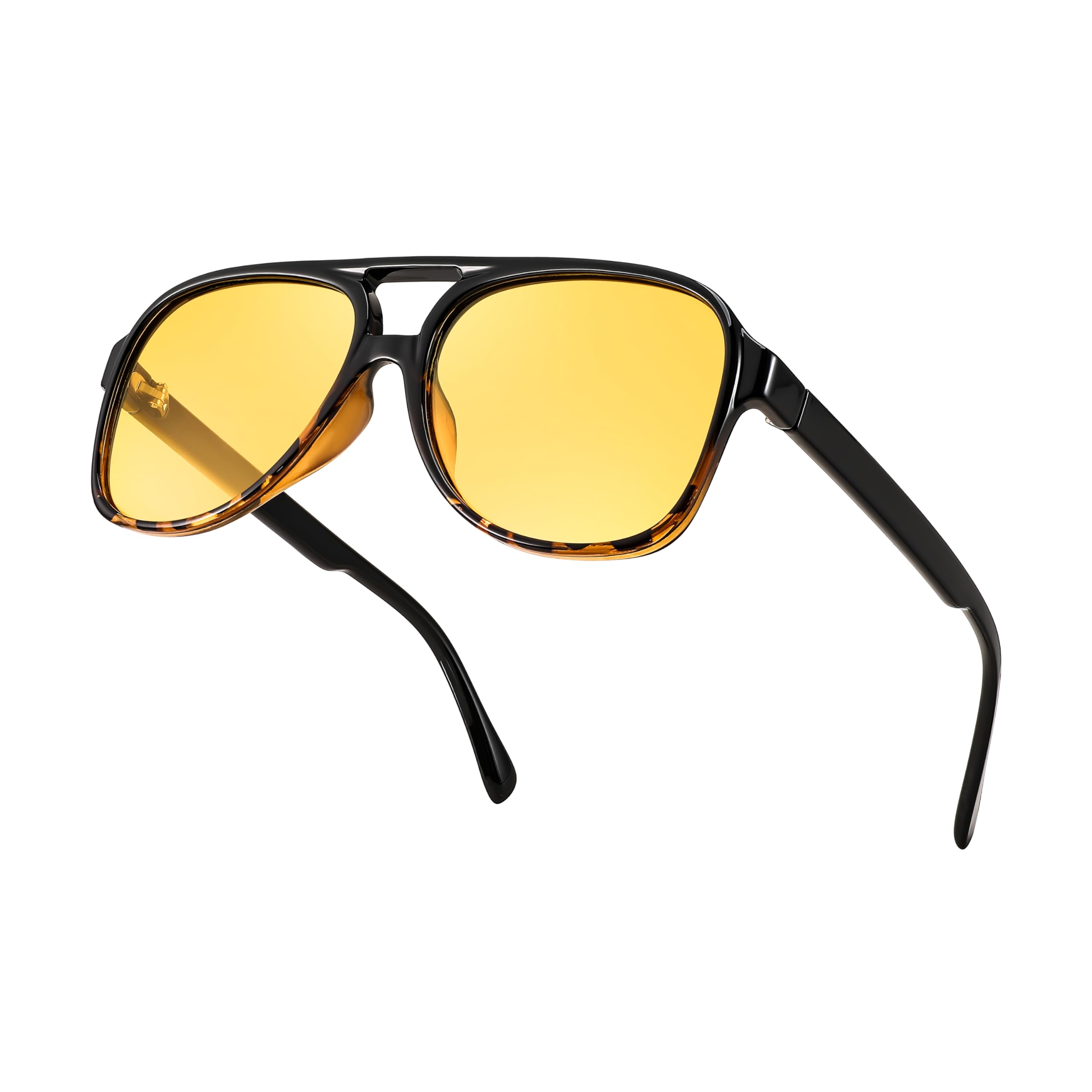 FEISEDY Vintage Retro 70s Plastic Aviator Sunglasses Women Men Classic Large Squared Frame B2751