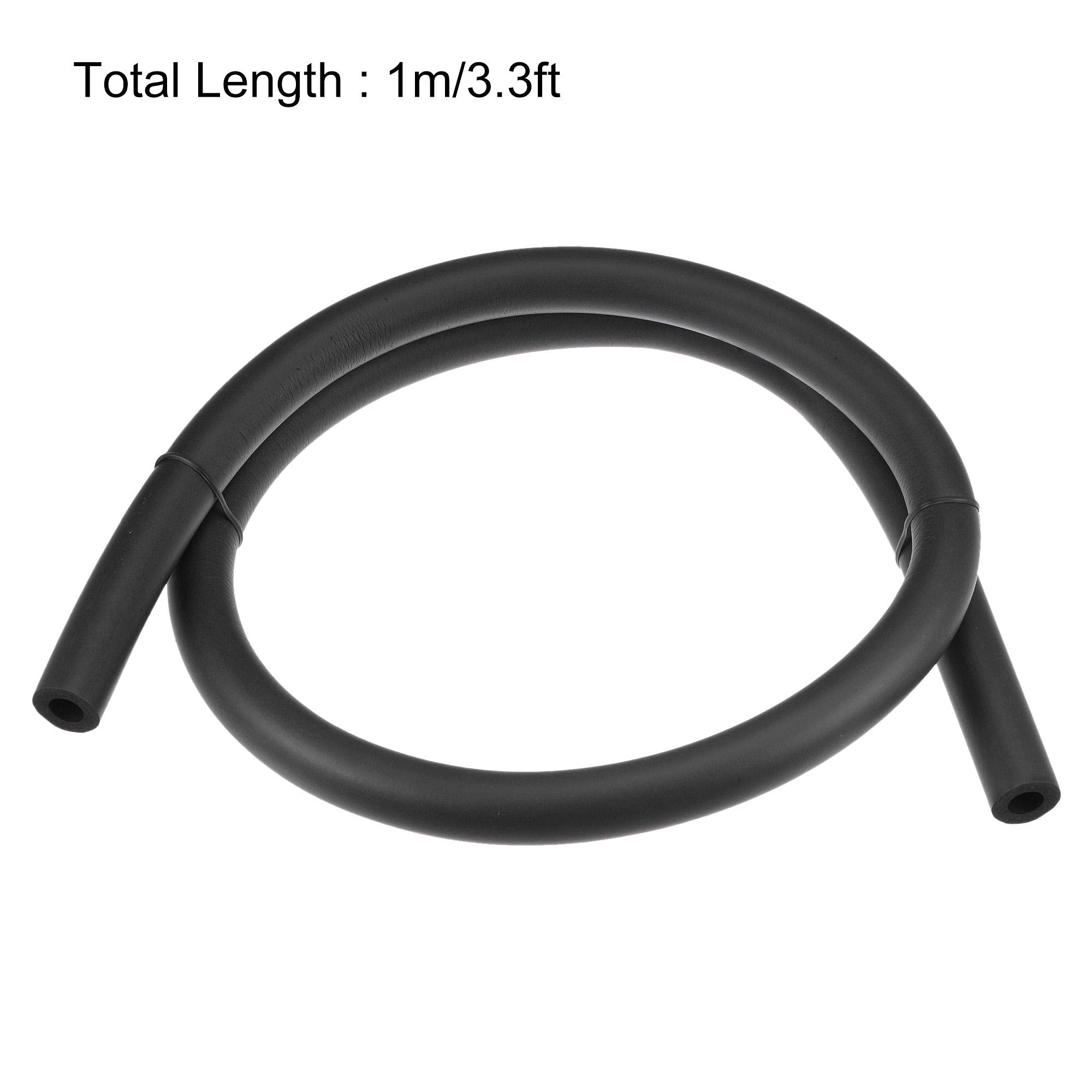 uxcell Foam Tubing for Handle Grip Support, Pipe Insulation, 10mm(3/8") ID 20mm OD 1m Length Black