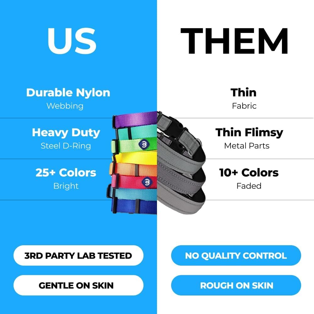 Blueberry Pet Essentials Medium Dog Collar in Black | Adjustable & Eco-Friendly Durable Nylon Strap | Classic Collar for Medium Dogs, Boy & Girl Pets